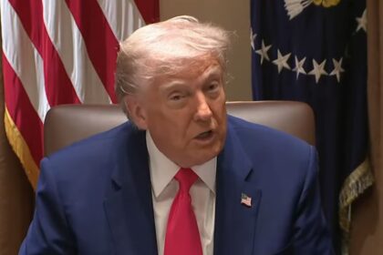 President Trump slumped in chair during Cabinet meeting, April 2025