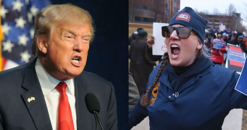 Donald Trump and Federal worker Katie Riffey