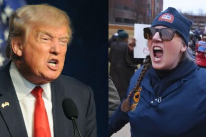 Donald Trump and Federal worker Katie Riffey