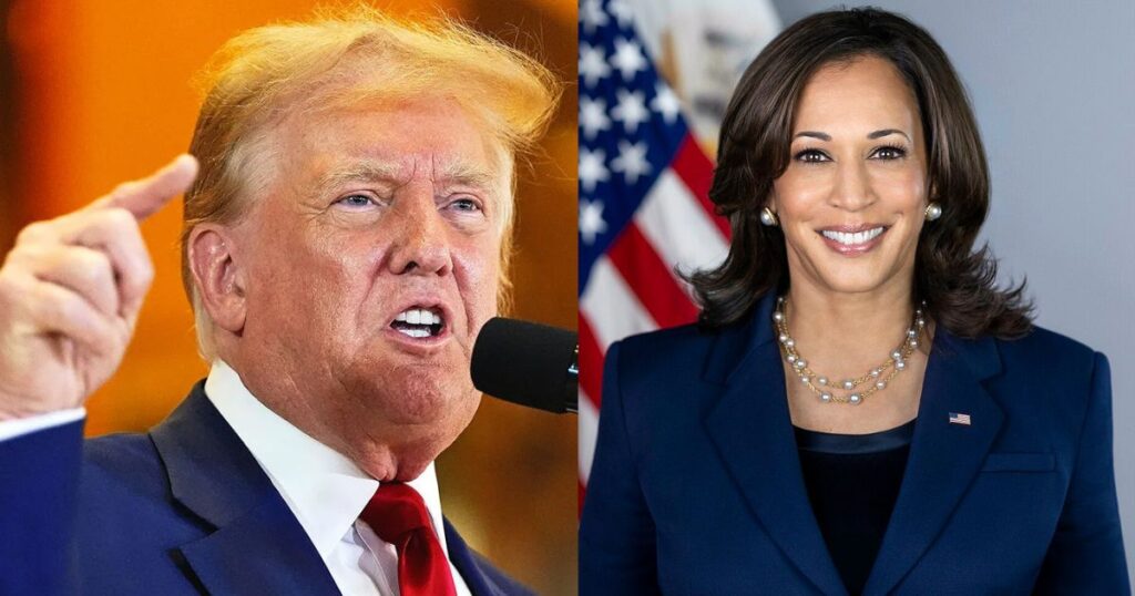 Donald Trump and Kamala Harris