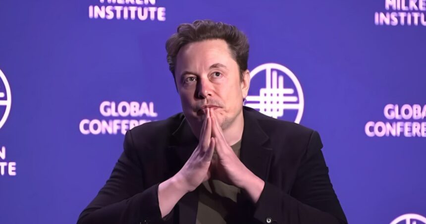 Elon Musk addressing audience at Milken Institute conference, May 2024