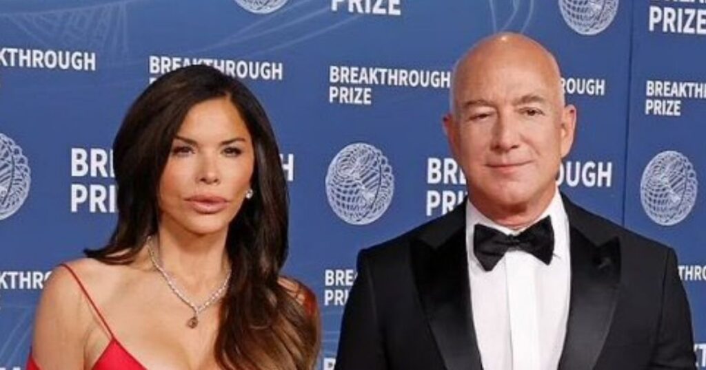 Jeff Bezos and Lauren Sánchez at the Breakthrough Prize Ceremony in Santa Monica, California, on April 5, 2025. (@Art Network USA/via X)