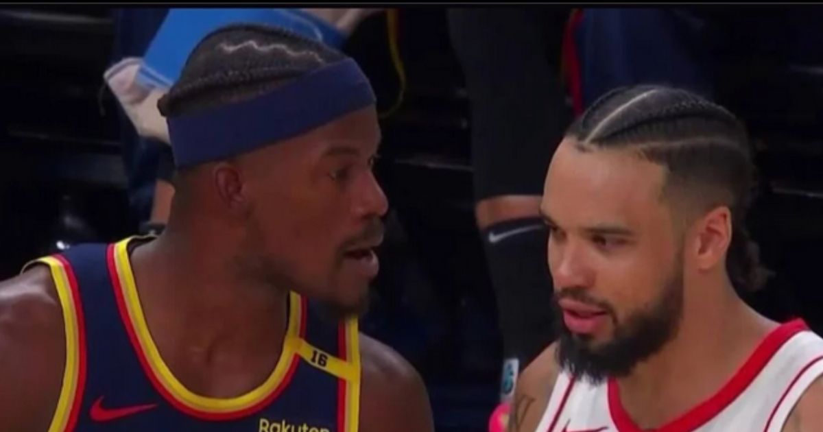 Jimmy Butler had a heated exchange with Dillon Brooks in their game