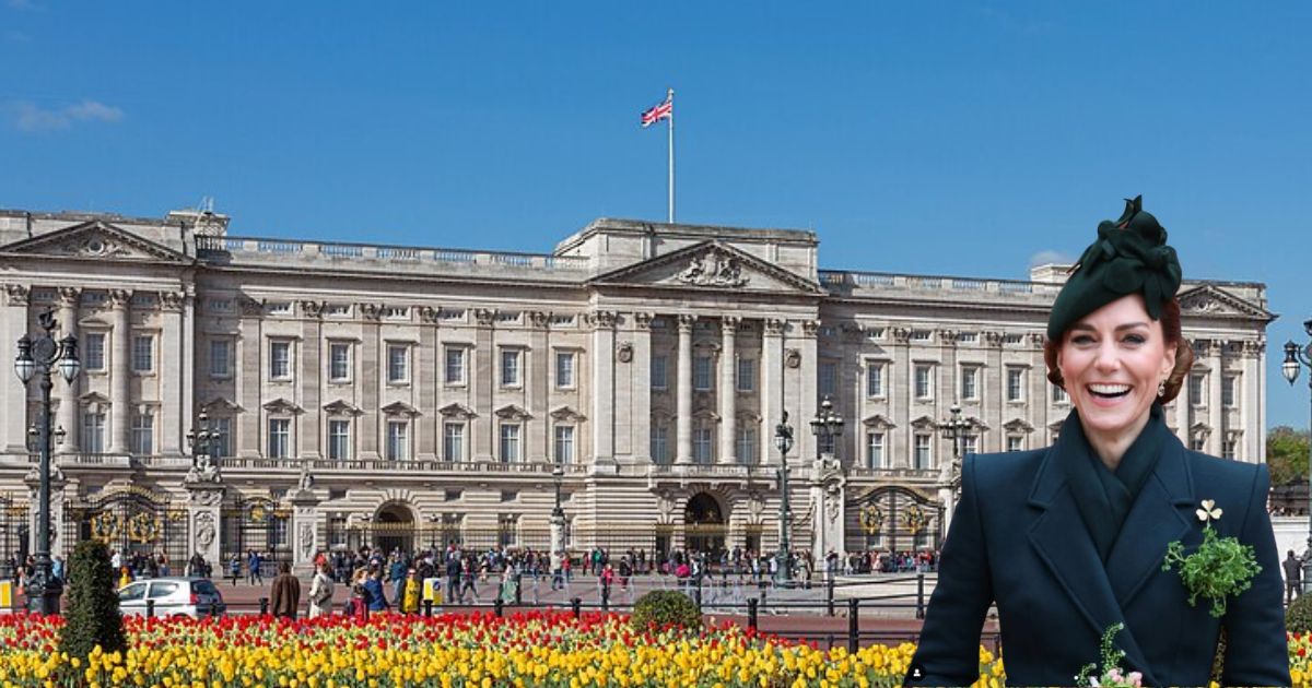 Kate Middleton is expected to ascend the throne as the next 'Queen of England' sooner than expected, amidst King Charles' health crisis. Buckingham Palace (Photo by DAVID ILIFF- via Wikimedia Commons) and Kate Middleton (Instagram|@princeandprincessofwales)