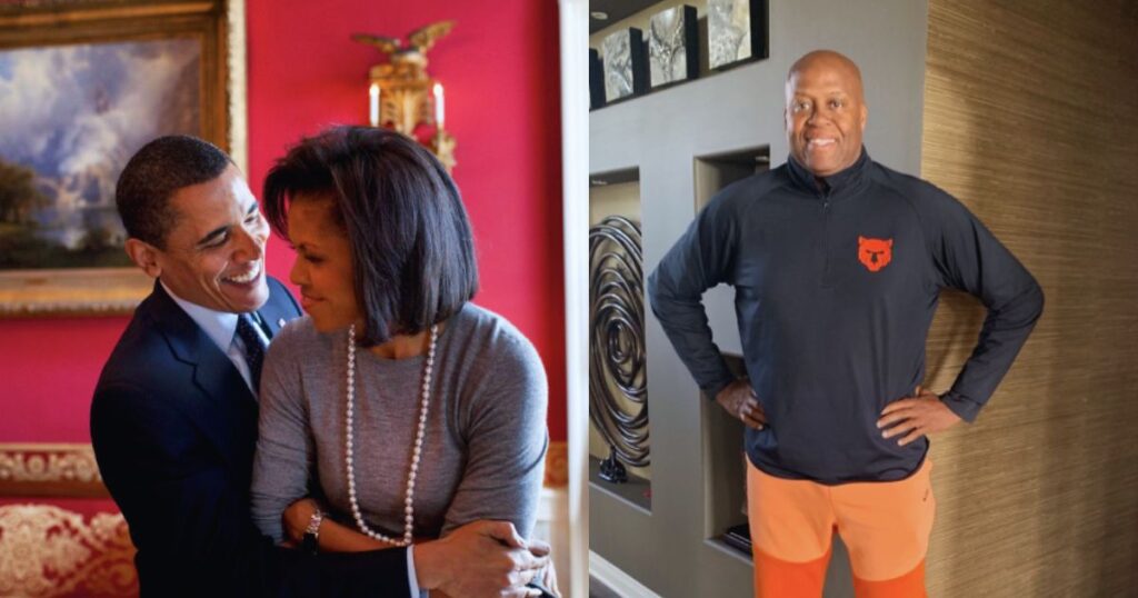 Michelle Obama with husband,Barack (Instagram | @barackobamaa) and Craig Robinson (Instagram | @craigmalrob)