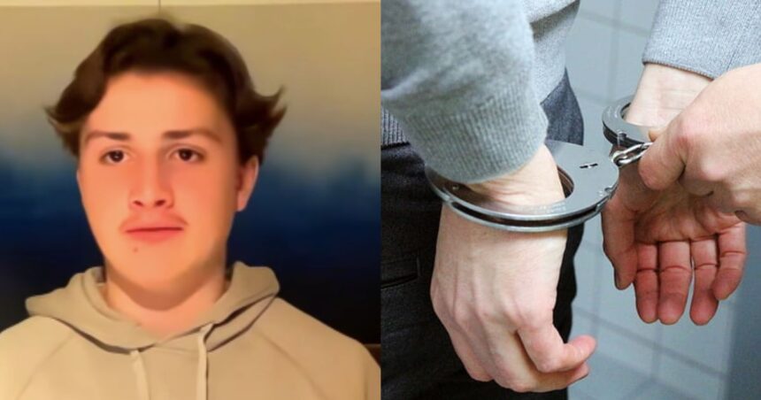 Owen Ray, the boy from America who got arrested during his spring vacation in Denmark (Still of of Owen-—Instagram | @ abc7chicago) and picture of the handcuffs -( via PickPik)
