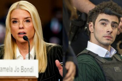 Pam Bondi and Luigi Mangione (Brian Thompson's Killer)