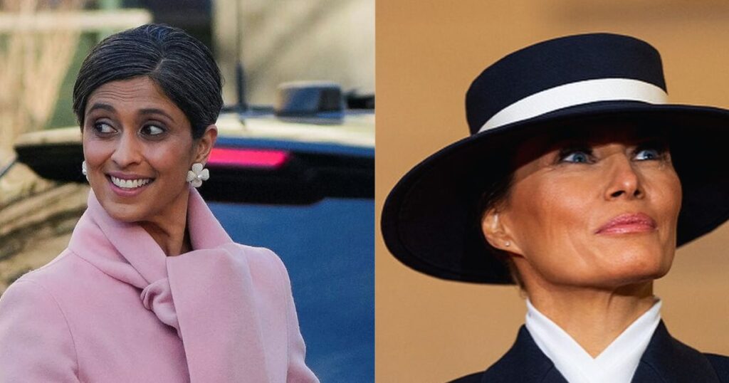 Second Lady Usha Vance (Instagram: @danalynnrutherfor) and First Lady Melania Trump (Instagram|@ericjavits)