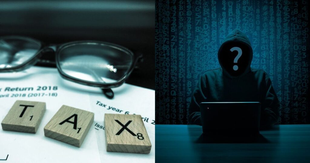 The cybersecurity team has uncovered a sophisticated phishing campaign targeting taxpayers through mobile devices- Left Image (Uploaded January 31, 2019): Credit: DPP Business and Tax via Flickr Right Image: Credit: Pixabay via Wikimedia Commons