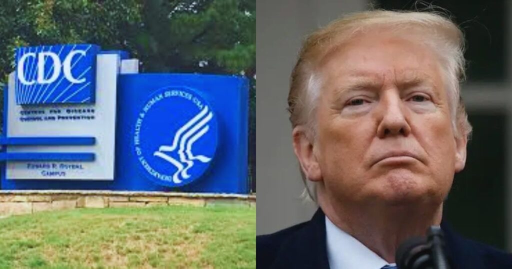 Trump Administration Lays Off Entire CDC Team Studying Serious STD Outbreaks- (Image of the CDC building posted by Raed Mansour via Flickr and image of Donald Trump via Wikimedia Commons.).