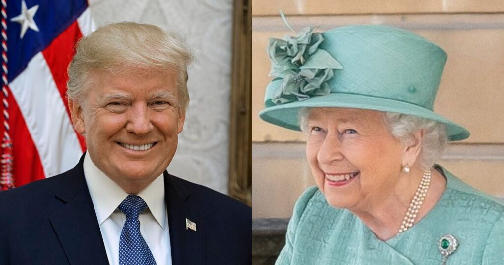 Donald Trump and Queen Elizabeth II