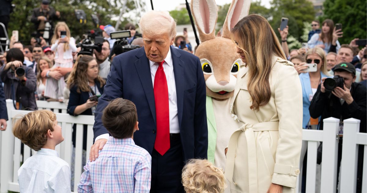Donald Trump and Melania celebrating Easter with children at the White House
