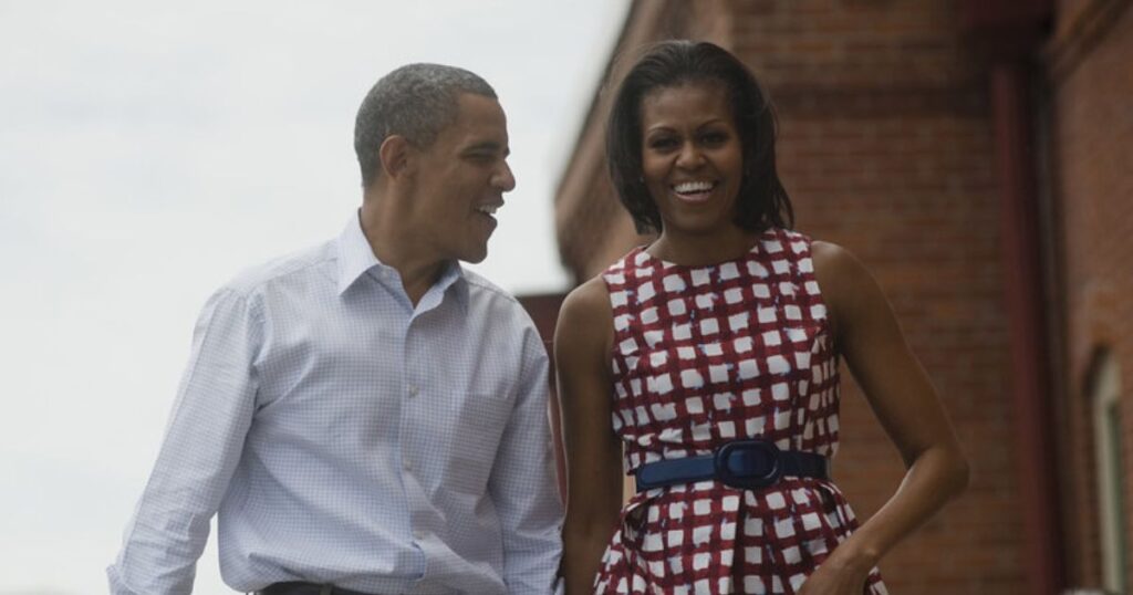 Barack Obama and Michelle Obama smiling