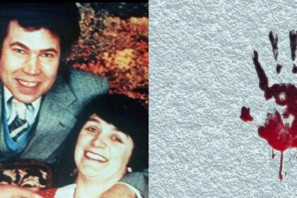 Fred And Rose West (Instagram|@people) and a handprint of a victim (picture via Pixabay, 2017)