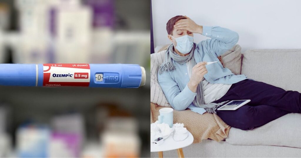 Ozempic Side Effects Raise Safety Concerns Left: Pharmacist holding Ozempic weight loss pen – Image by Chemist4U, uploaded via Flickr Right: Man appearing unwell—Image by Gustavo Fring, via Pexels