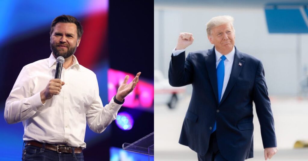 JD Vance (image by Gage Skidmore—via Flickr, 2024) and Donald Trump (image via Christopher F. Rufo)