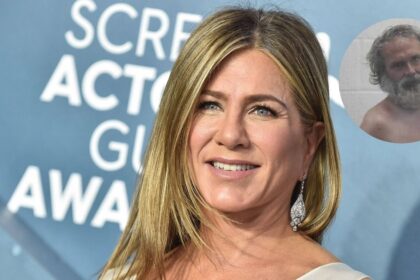 Jennifer Aniston at a public event- (Photo: Heute.at) and image in in the circle (@WMUR9|X)