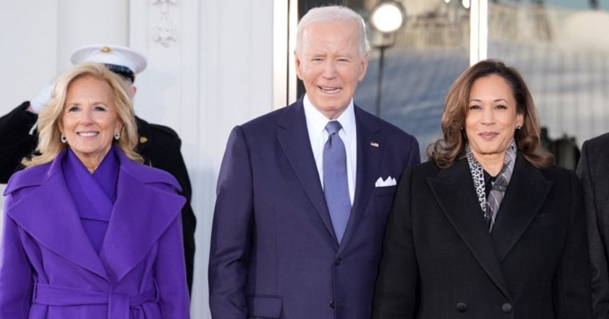 Jill and Joe Biden with Kamala Harris