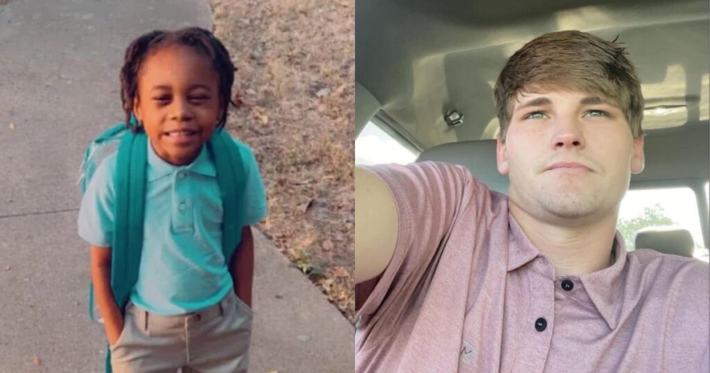 Late 7-Year-Old Black kid Logan Sharpe (GoFundMe) and 26-Year-Old Accused white man Dalton Cason (Jodi Martin/Facebook)