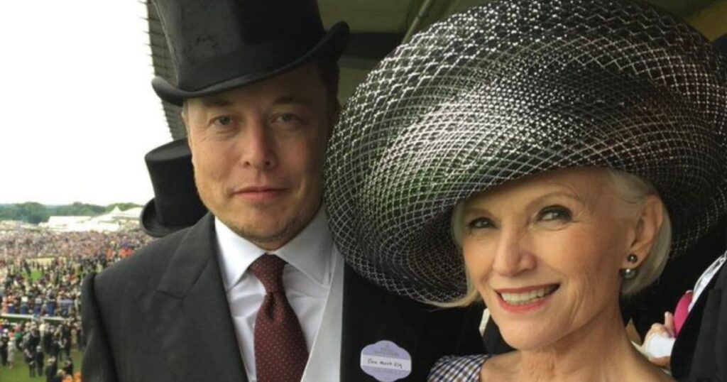 Maye musk with son Elon Musk