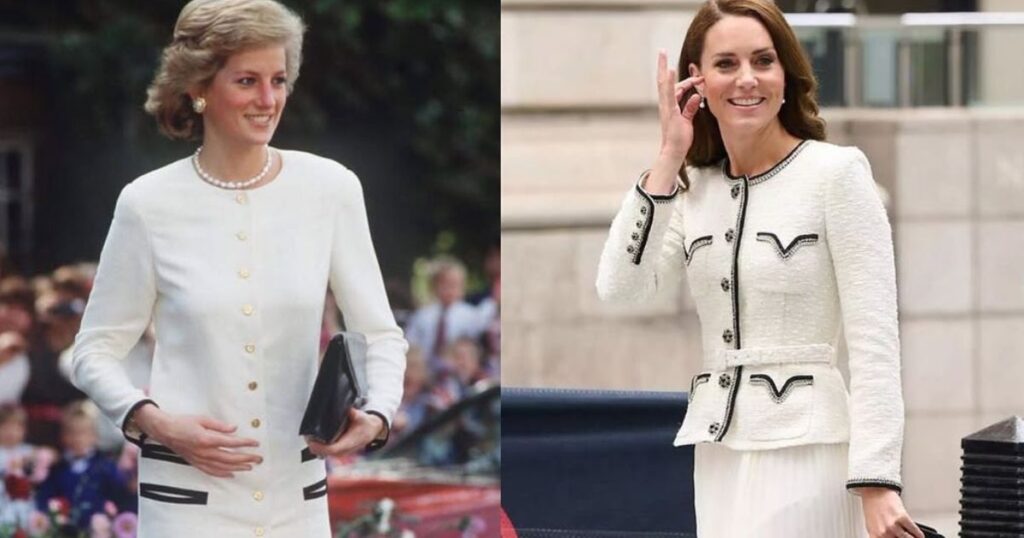Princess Diana (L) and Kate Middleton (R) (@theprincessesroyals | Instagram)