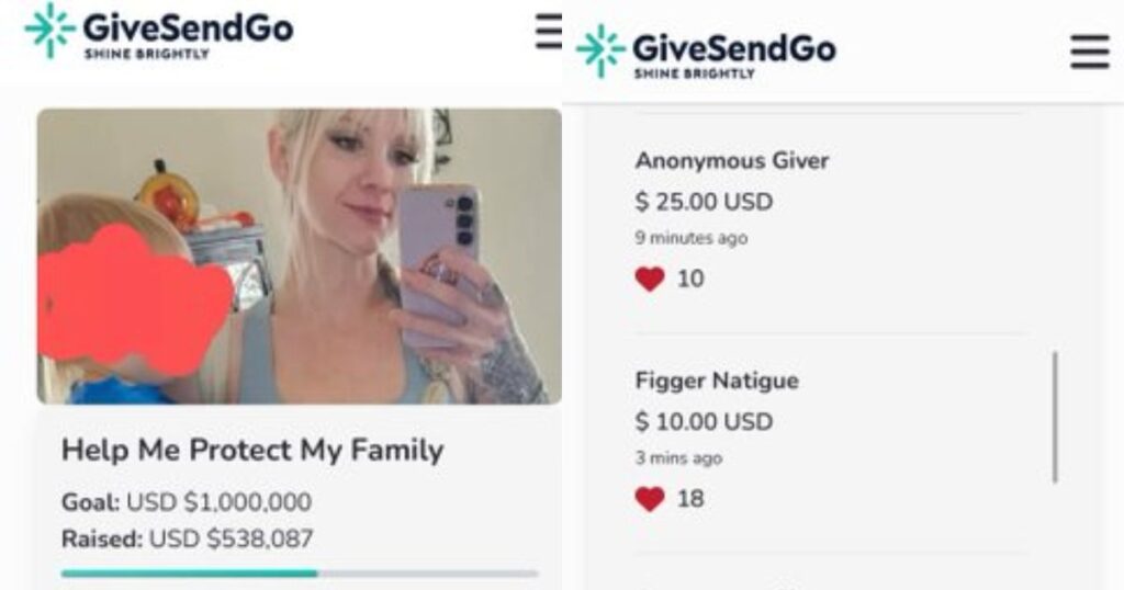 Racist woman setting up GiveSendGo
