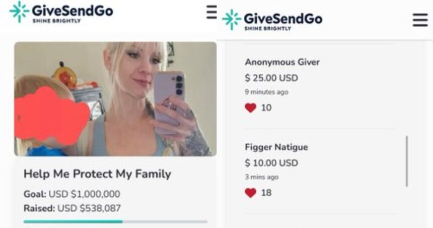 Racist woman setting up GiveSendGo