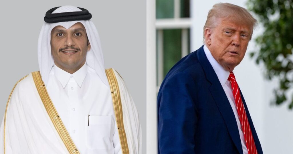 Qatar’s Prime Minister, Sheikh Mohammed bin Abdulrahman bin Jassim Al Thani and Donald Trump