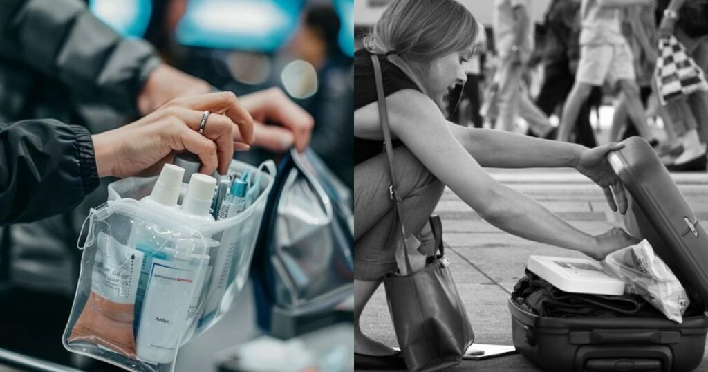 Know about TSA's ‘3-1-1’ rule while packing (left—image via StockCake)and (right-image via map happy)