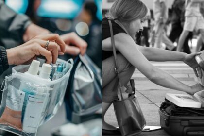 Know about TSA's ‘3-1-1’ rule while packing (left—image via StockCake)and (right-image via map happy)