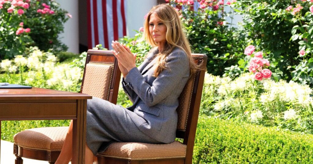 Melania Trump in the White House Rose Garden