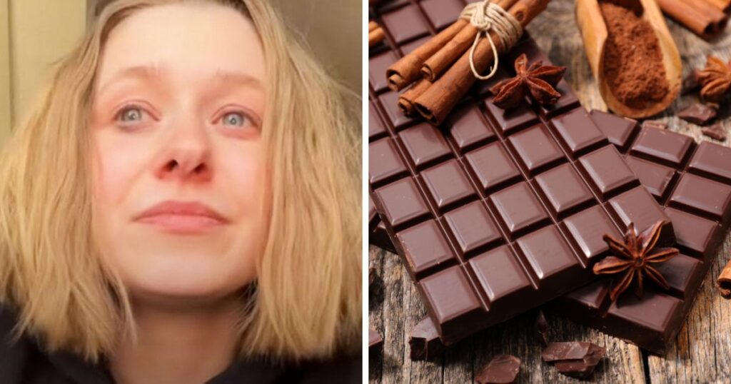 Tiktoker Hallie Walker shared her experience of eating chocolates (Image via Instagram / people)