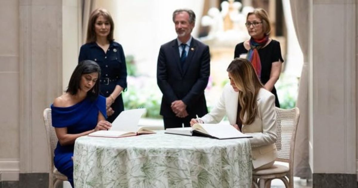 Usha Vance and Melania Trump at Senate Spouses Luncheon