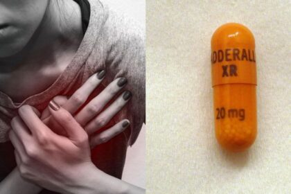 A woman named Mandi Masterpole opened up about how she suffered a heart attack due to her addiction to ADHD pills. (Left: Image by shayne_ch13 via Freepik; Right: Image by Twirligig via Wikimedia Commons)