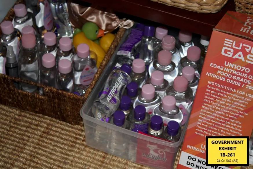 Dozens of bottles of baby oil and lube were found at Diddy's Miami mansion