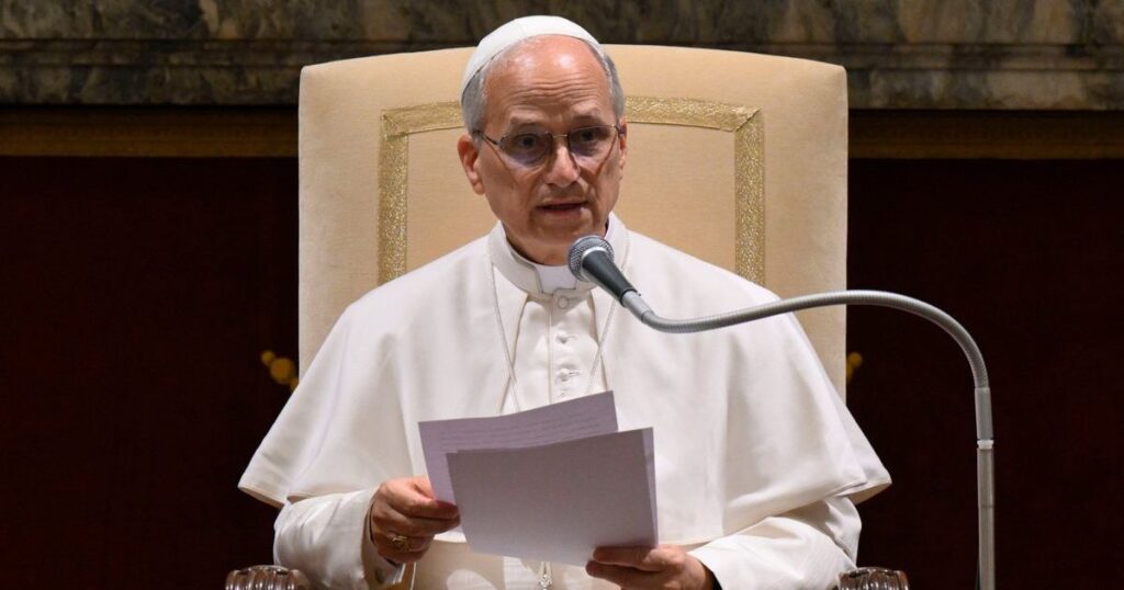pope leo during holy see address
