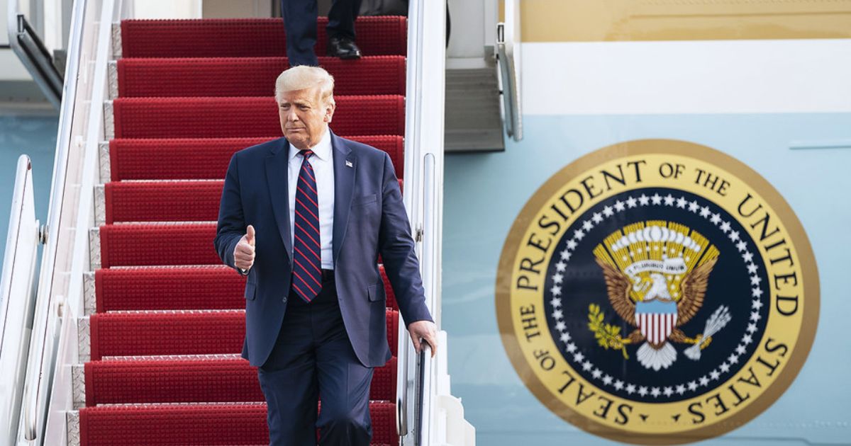 Donald Trump coming down from Air Force One (Image Credits- Official White House Photo by Joyce N. Boghosian- via Flickr)