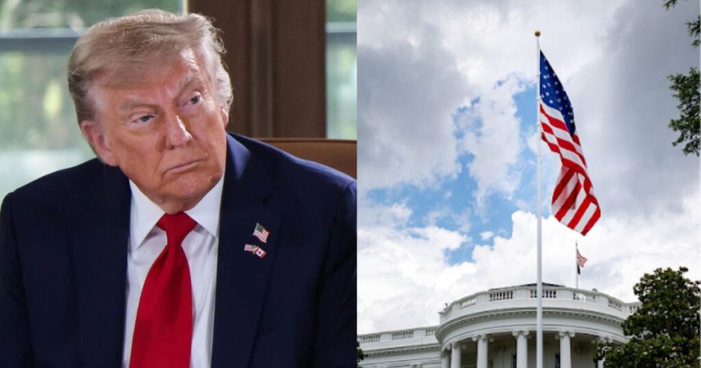 Donald Trump installs flag pole on the South Lawn