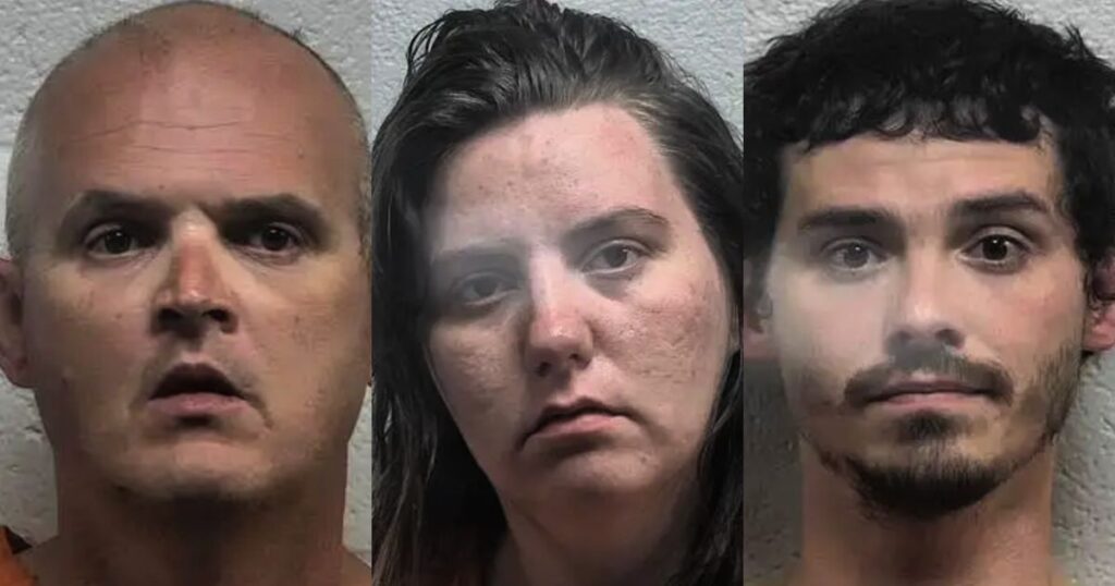 The three adults who were arrested from a faeces-covered Kentucky home raided by police, as children and animals were rescued