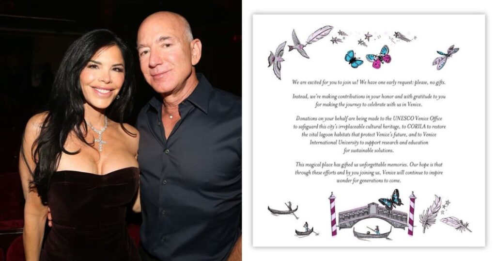 Jeff Bezos and Lauren Sanchez's wedding invitation
