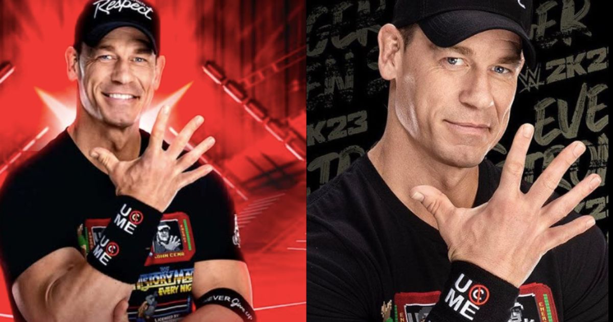 John Cena with his iconic hand gesture ( credits: Both the pictues from @johncenacrews|Instagram)