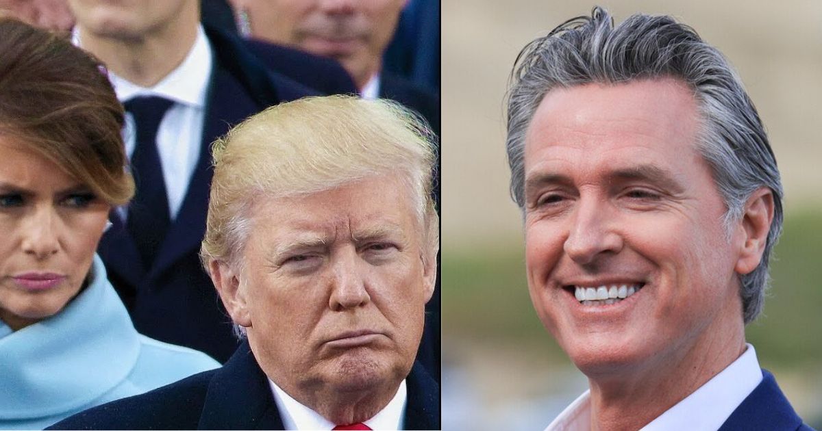 Melania with Donald Trump and Gavin Newsom