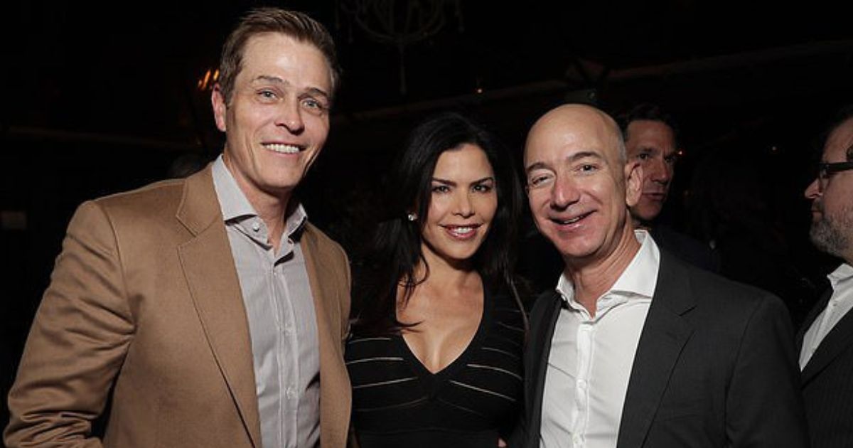 Patrick Whitesell with Lauren Sanchez and Jeff Bezos