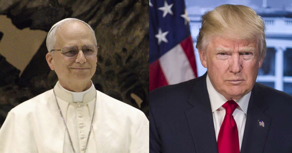 Pope Leo (by Edgar Beltrán, The Pillar - via Wikimedia Commons) and President Donald Trump (by National Parks Gallery—via Picryl)