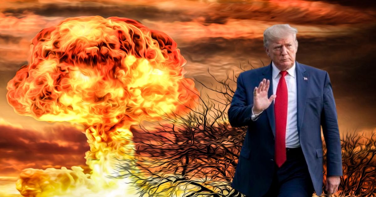 President Donald Trump made a terrible typo in his recent update after launching an attack on Iran. (picture of the blast from needpix.com and Trump's picture from Euromaidan Press).