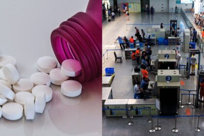 Travellers warned: strict airport rules now apply to specific painkillers (left—via Stockvault) and (right—uploaded by MNXANL via Wikimedia Commons).