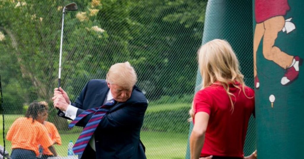 Trump installs room sized golf stimulator