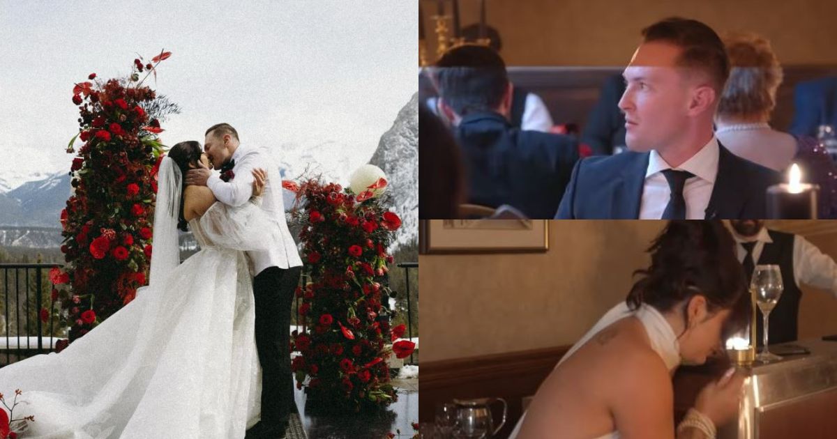 Bride "dead" during her toast (Image Source: @alexandralahde via Instagram)