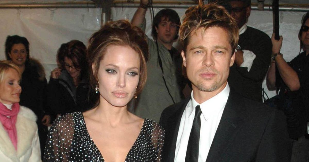 Young Angelina Jolie and Brad Pitt