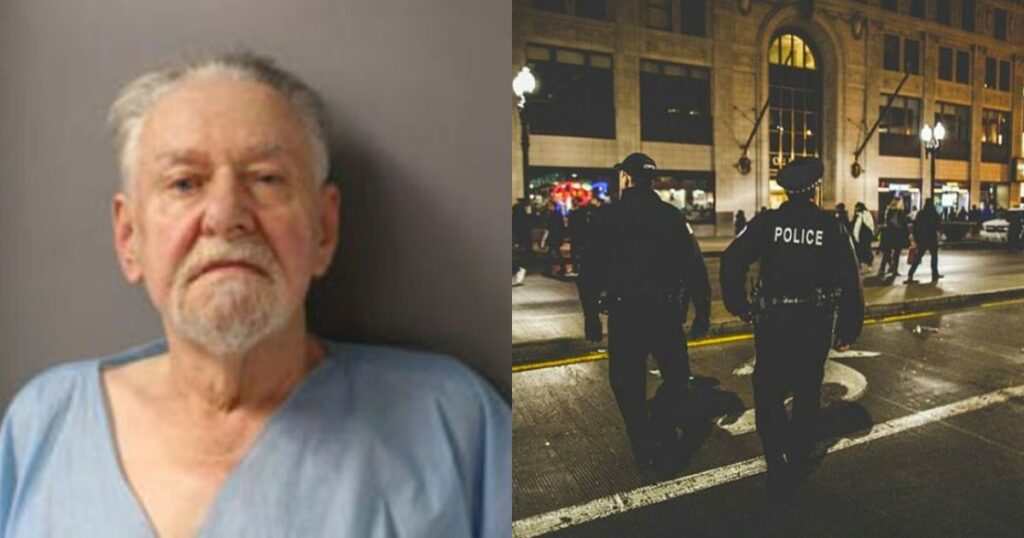 Arrested 76-year-old Roland Schmidt in Illinois (left-@EarlyReport|X) and ( right-@PerezHilton|X).